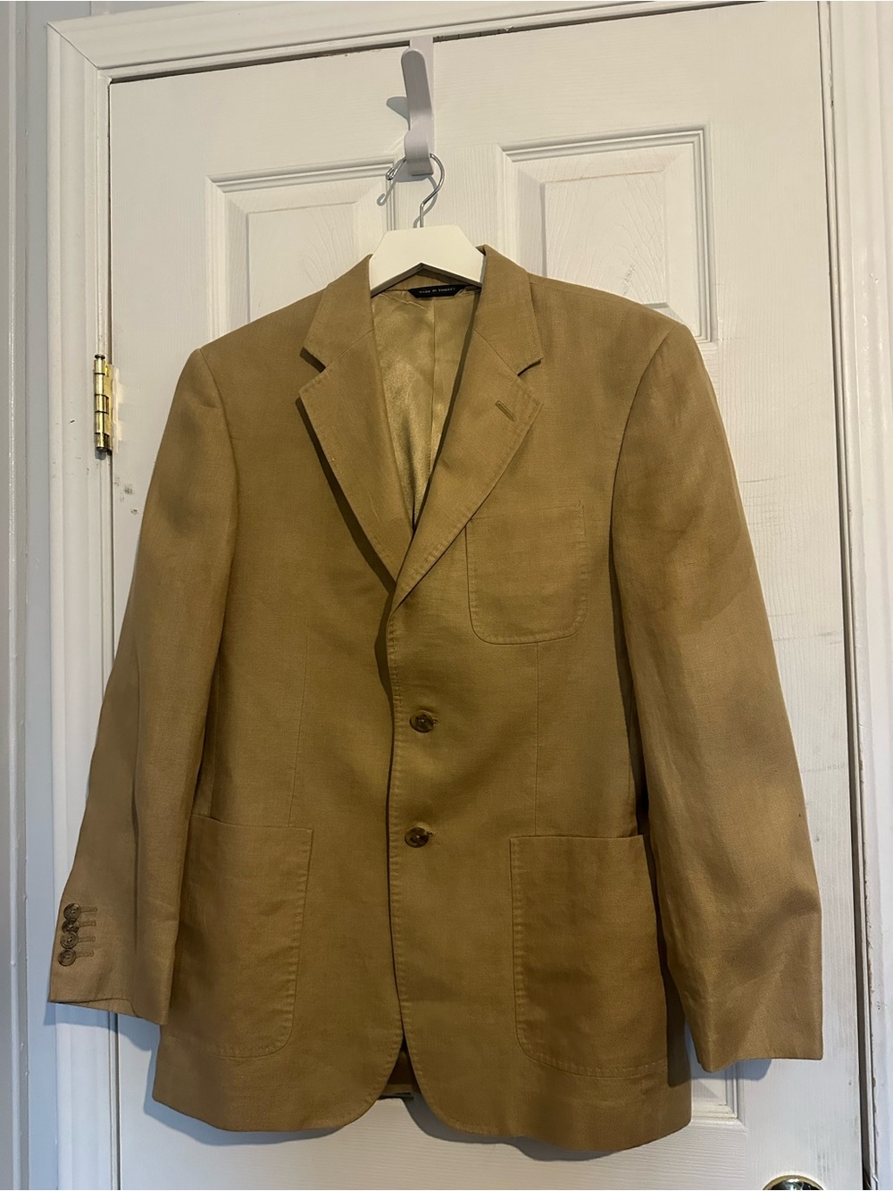 Vintage Y2K Banana Republic Tan Sueded Cotton Sport Coat - Men's Size 38S